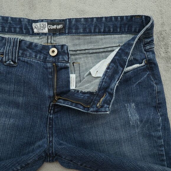 Guess Jeans Women's Size 31 Mid-Rise Comfort Bootcut Denim 31" Inseam Distressed - Picture 2 of 16